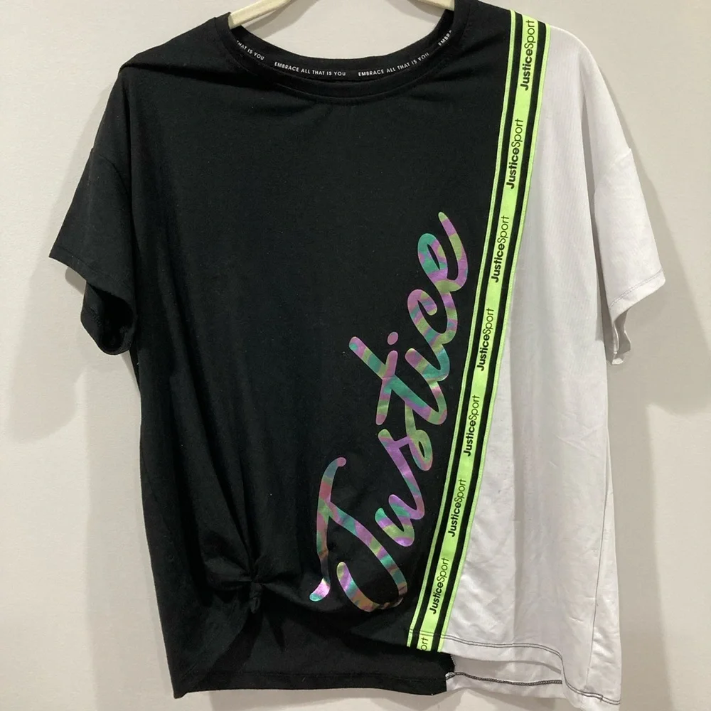 Justice Sport Short Sleeve Top Bundle Lot of 3 Size XXL 16P/18P Green Pink White